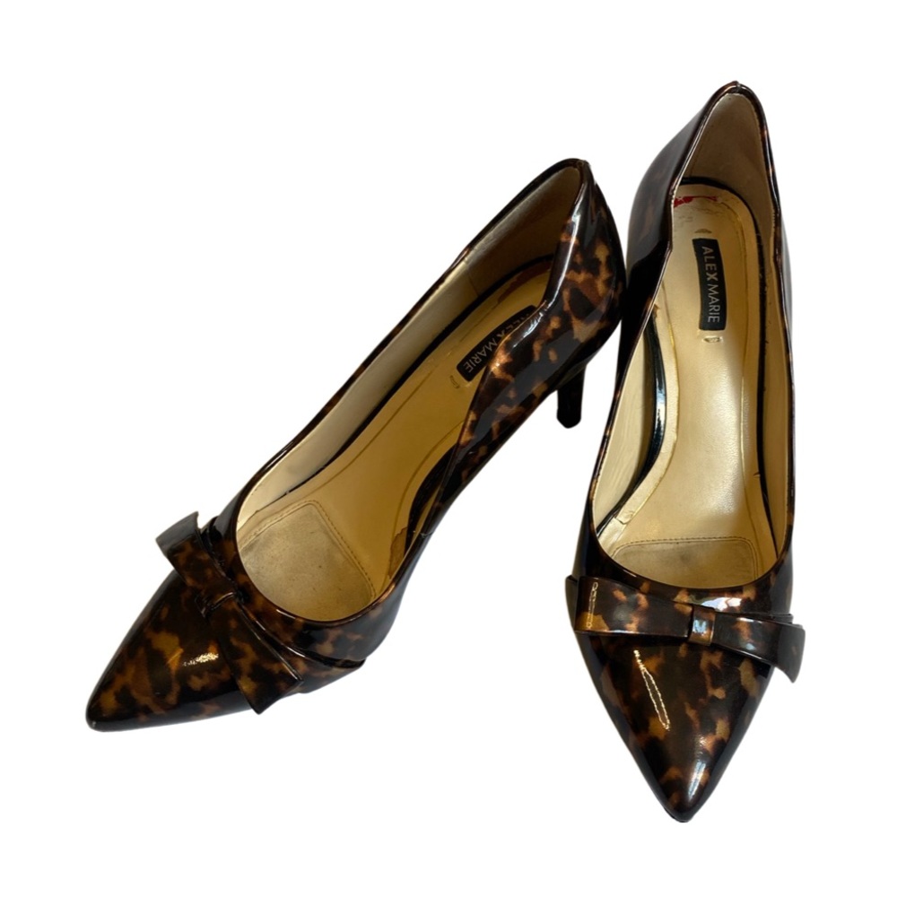 Tortoise Shell Print Pointed Toe Bow Animal Print